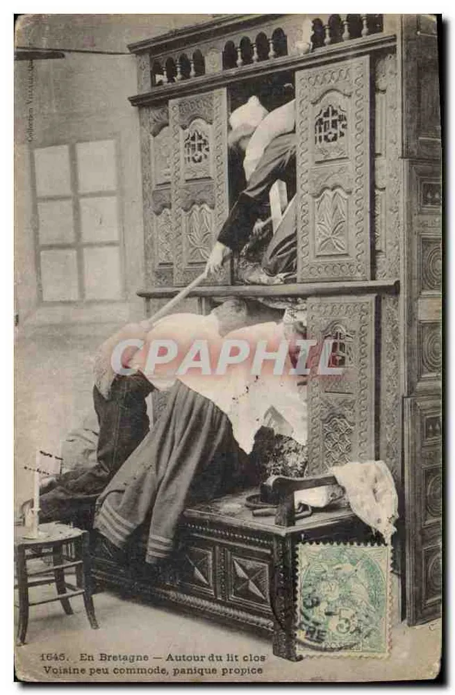 Em Bretanha — Ao redor da cama fechada — Vizinha pouco agradável, pânico apropriado — Coleção Vitraille - Frente
