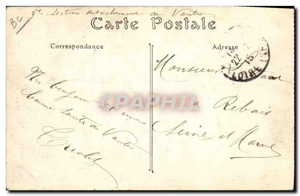 Cama de dois andares — Bretagne — ND. Fot. n° 305 - Verso