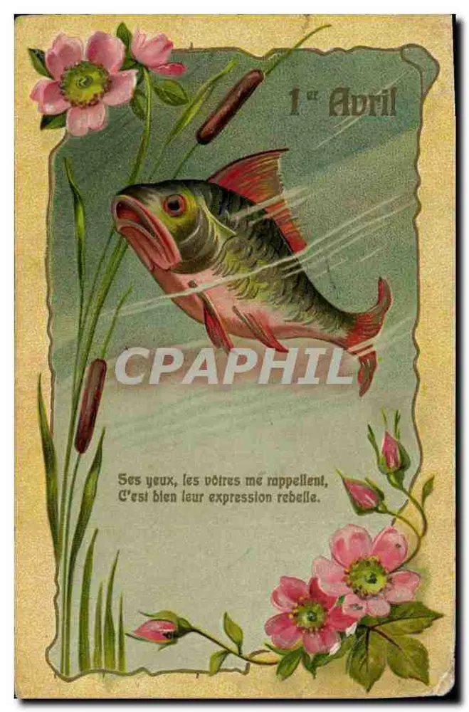 Peixe na água — 1º de Abril — editor série 7924 - Frente