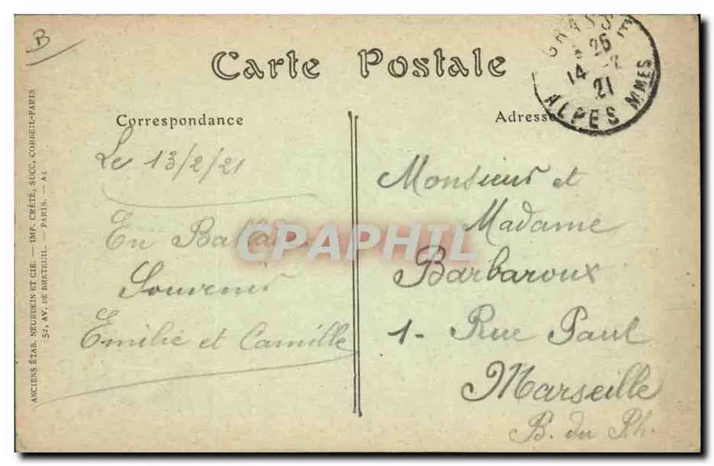 Le Plant-de-Grasse — La Cueillette du Jasmin — JND JROE - Verso