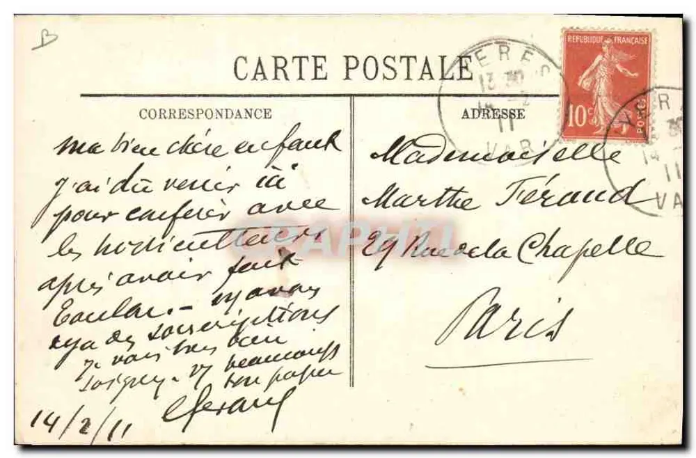 Na Côte d'Azur — A colheita do jasmim — LL. N°4 - Verso