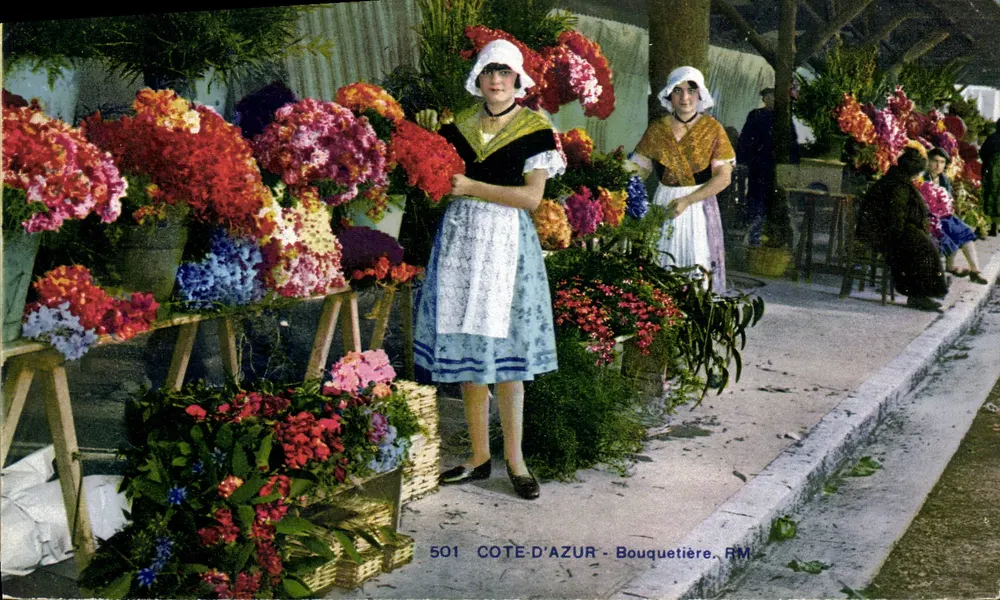 Côte-d'Azur — De Bouquetière — Uitgever R. Munier, Nizza, n° 501 - Voorkant