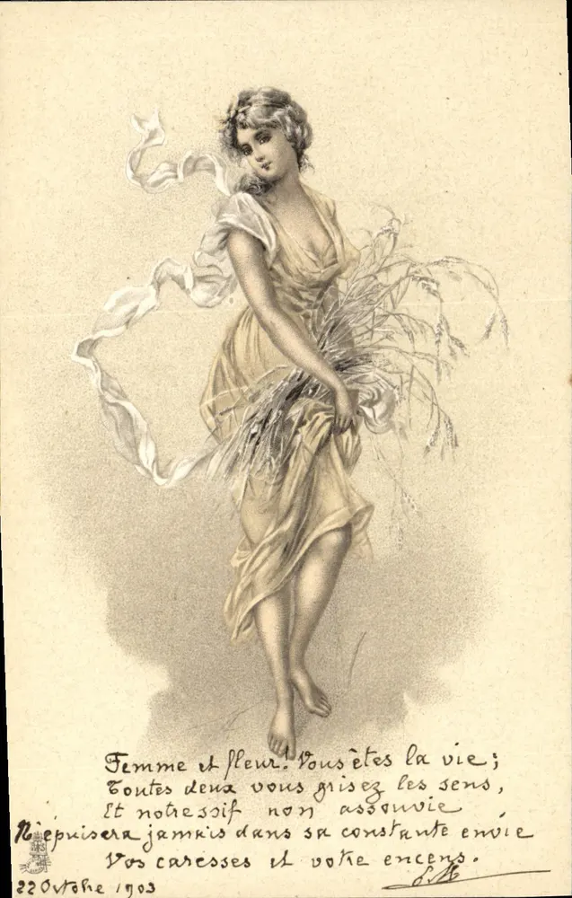 Frau und Blume — Gedicht — Verleger: N. Baudelaire, Paris, Nr. 22 - Vorderseite