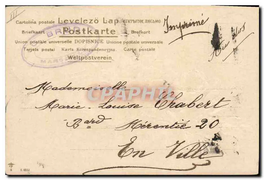 Rosas — Parabéns e amizade — Editor desconhecido, número de série não visível - Verso
