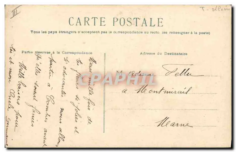 Arranjo de margaridas e violetas — C.K.V. — editor não visível - Verso