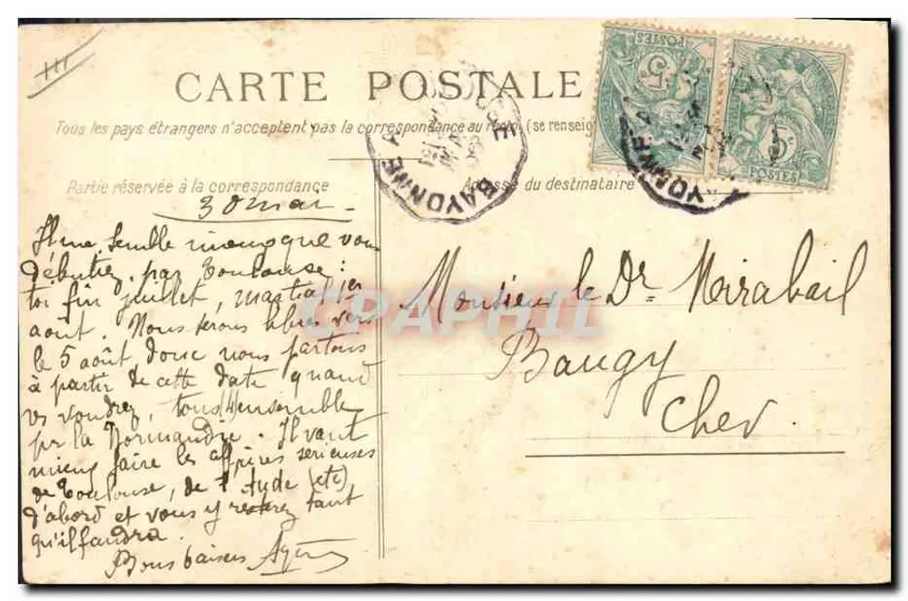 Oleandro — flores rosas e botões — editor C. Gauthier, n° 31-5 - Verso
