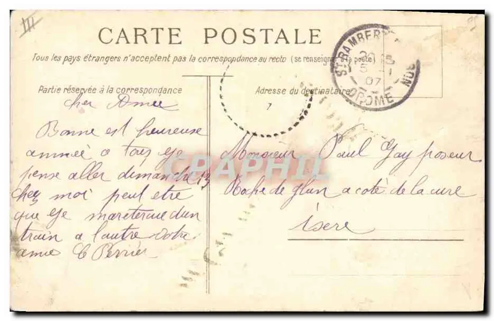 Bouquet van bloemen — 'Neuvelle Année' — C. Guin - Achterkant