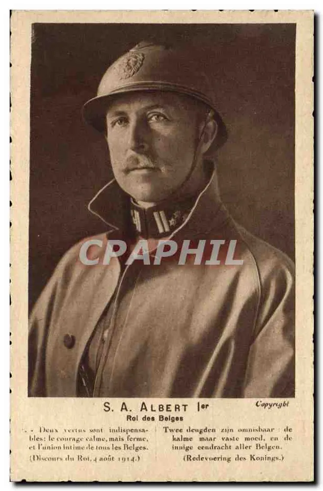 S.A. Albert I — Rede vom 4. August 1914 — Verlag A. Roblot, Paris - Vorderseite