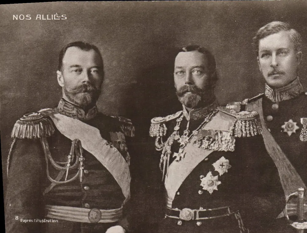 Unsere Verbündeten — Porträt dreier Herrscher in Uniform — Verlag Noyer, Paris, Nr. 8 - Vorderseite