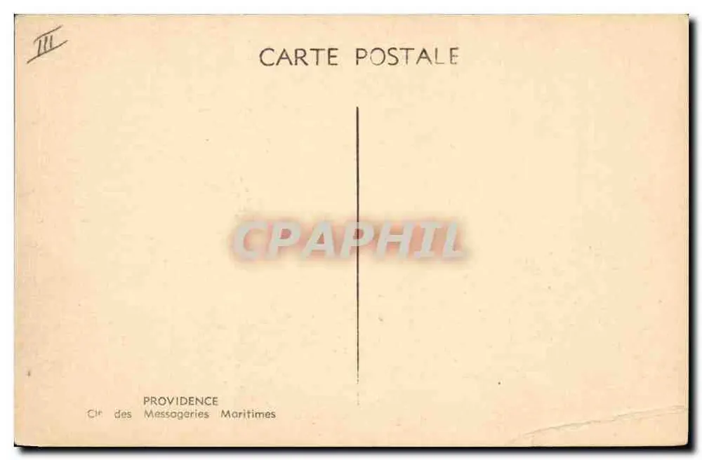 Das Dampfschiff Providence — Aufnahme von der Seite auf See — Verlag Cir des Messagaries Maritimes - Rückseite