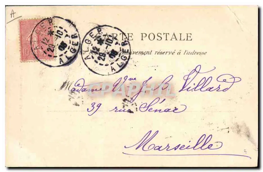 Alger — Der Abgang des Transatlantikers « Eugène Peiretre » — Sammlung Idéale, P.S. n°101 - Rückseite