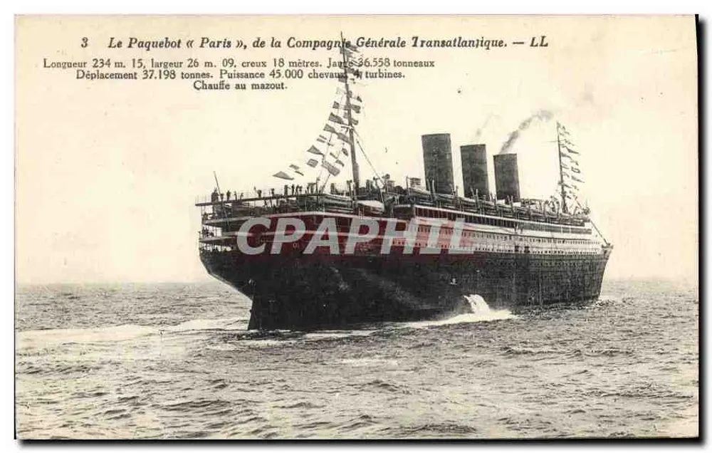 Der Liner « Paris », der Compagnie Générale Transatlantique — LL - Vorderseite