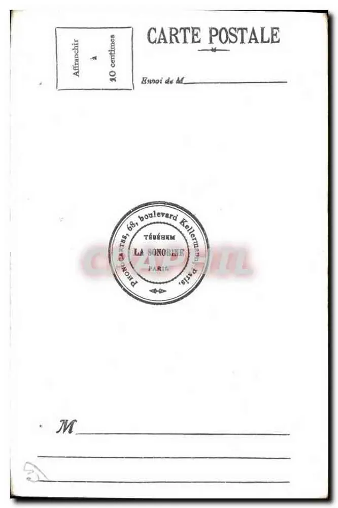 Frau mit Rosenstrauch — ungestempelte Ansichtskarte — Verlag Téhéhem, Paris - Rückseite
