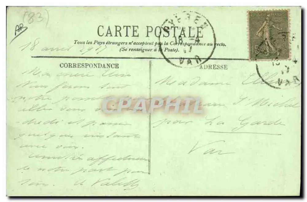 Sur la Côte d'Azur — La cueillette du jasmin — éditeur L. 7 - Verso