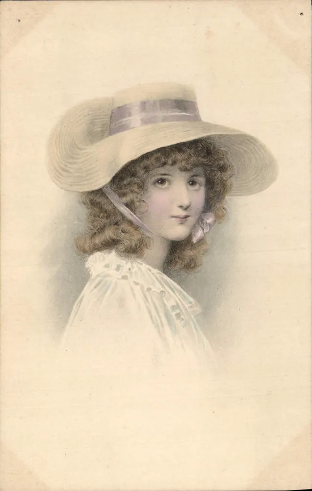 Junge Frau mit Hut — Illustration — M. M. Vienne, Nr. 225 - Vorderseite