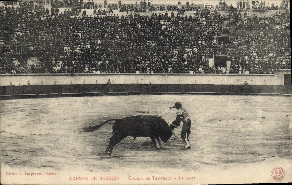 Arènes de Béziers — Stierkampf bis zum Tod — Edition J. Laspeyres, Béziers - Vorderseite