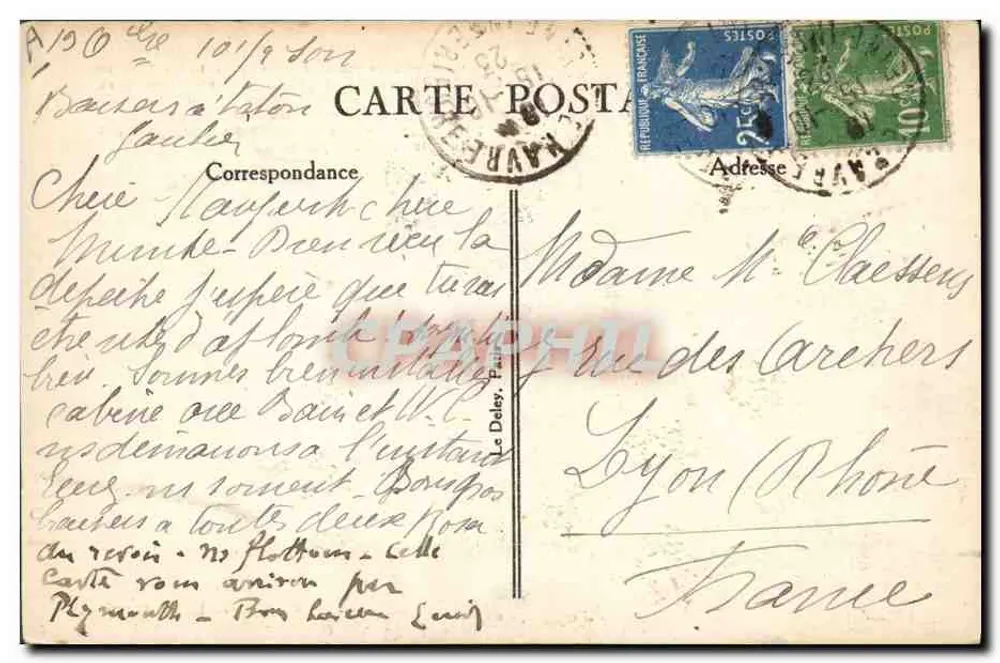 El transatlántico "PARIS" — Le Havre — G. F. Le Havre, n° 605 - Reverso