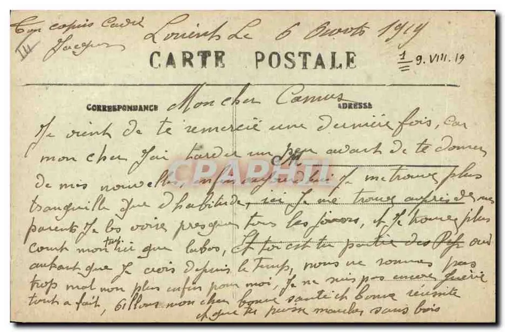 In Bretagne — Om de gesloten bed — Tederheden — Ed. Villaret, Quimper, n°1643 - Achterkant
