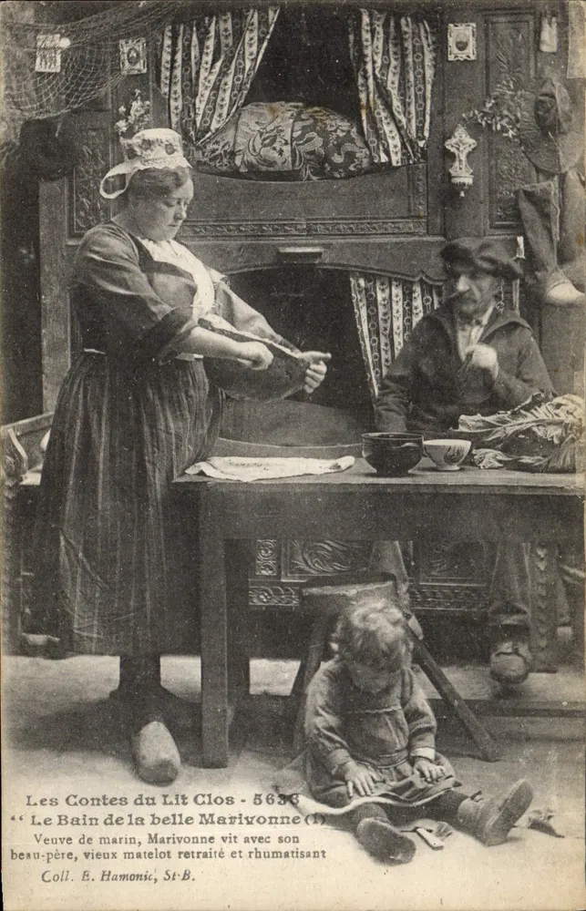 Les Contes du Lit Clos - 5633 — Witwe eines Seemanns und ihr Schwiegervater, alter Seemann in Ruhestand und rheumatisch — Coll. E. Hamonic, St-B. - Vorderseite