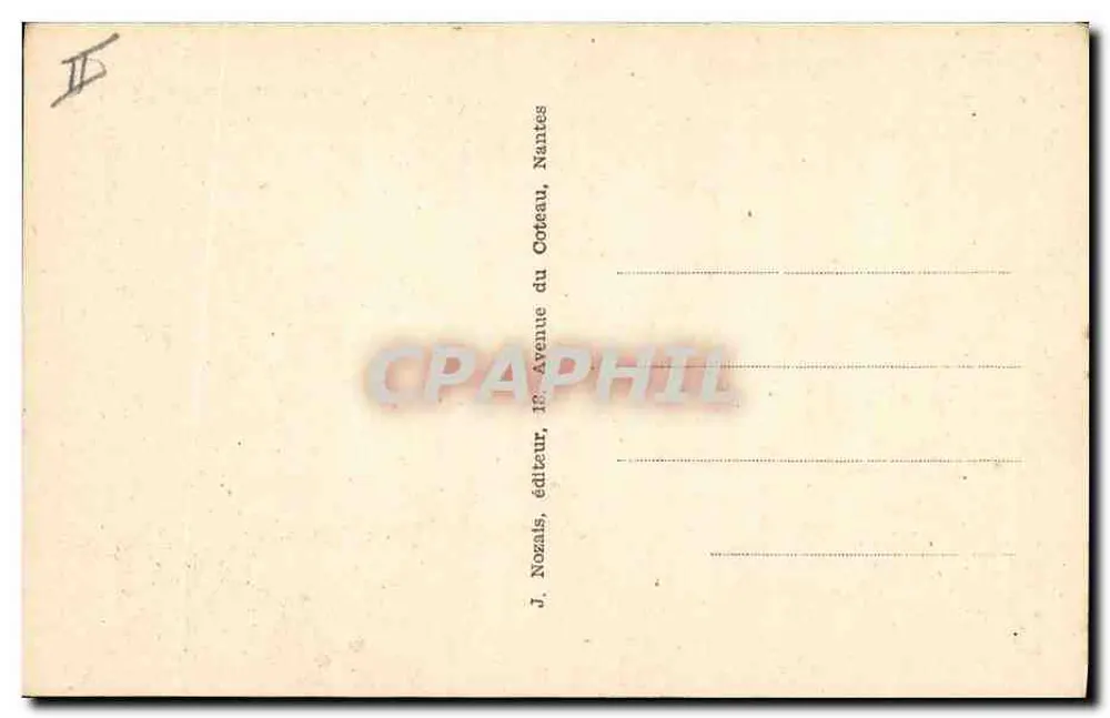 Autour des lits clos bretons — L'Heure du Départ — J. Nozais, Nantes - Verso