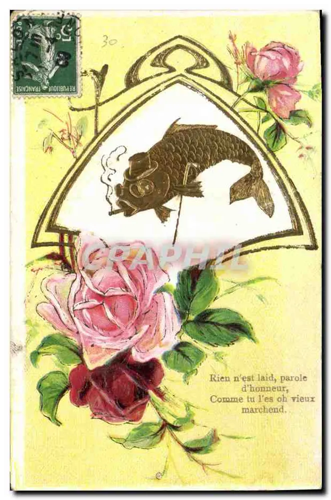 Peixe fumegante — Rosas — Editor não visível - Frente