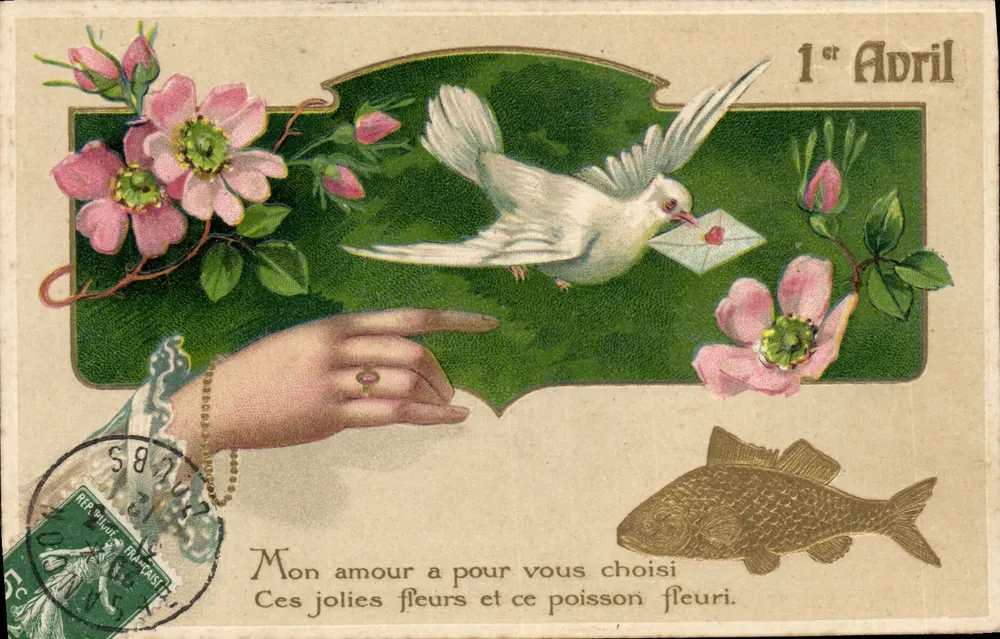 Blume und Fisch — 1. April — Verlag nicht sichtbar - Vorderseite