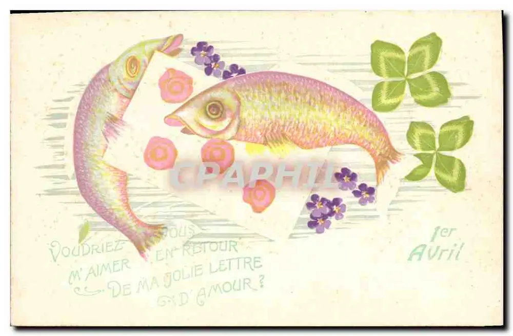 Zwei Fische — April — unbekannter Verlag, Seriennummer nicht sichtbar - Vorderseite
