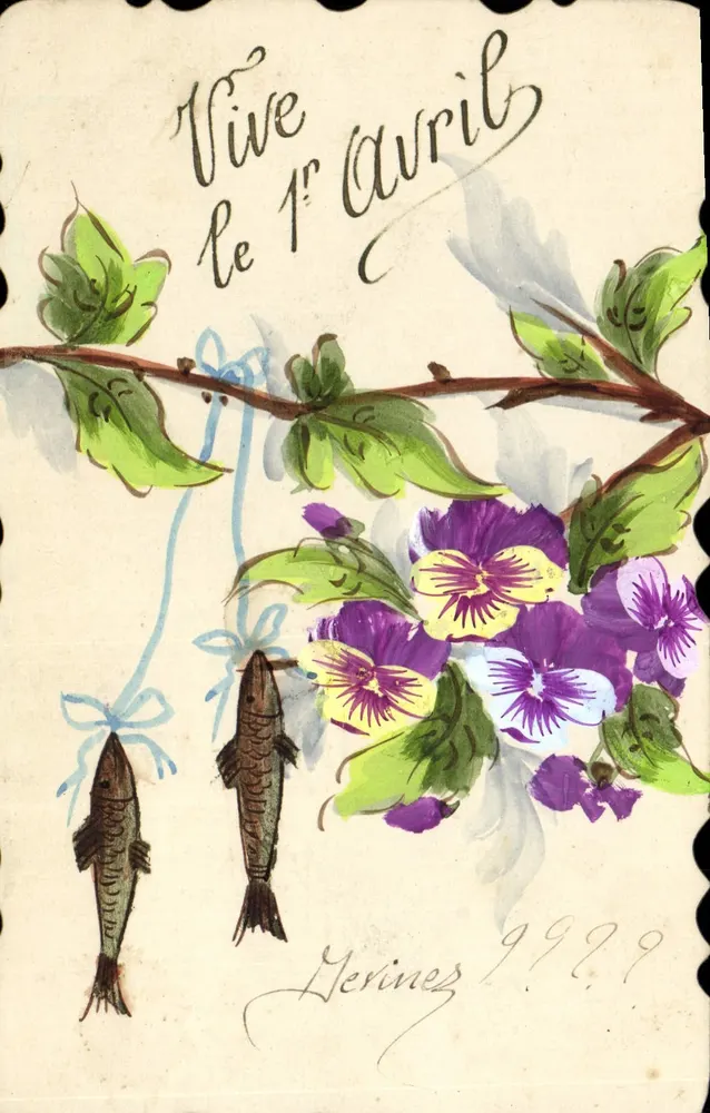 Blumen und Fische — Fröhliche Valentinstag? — Merines 9929 - Vorderseite