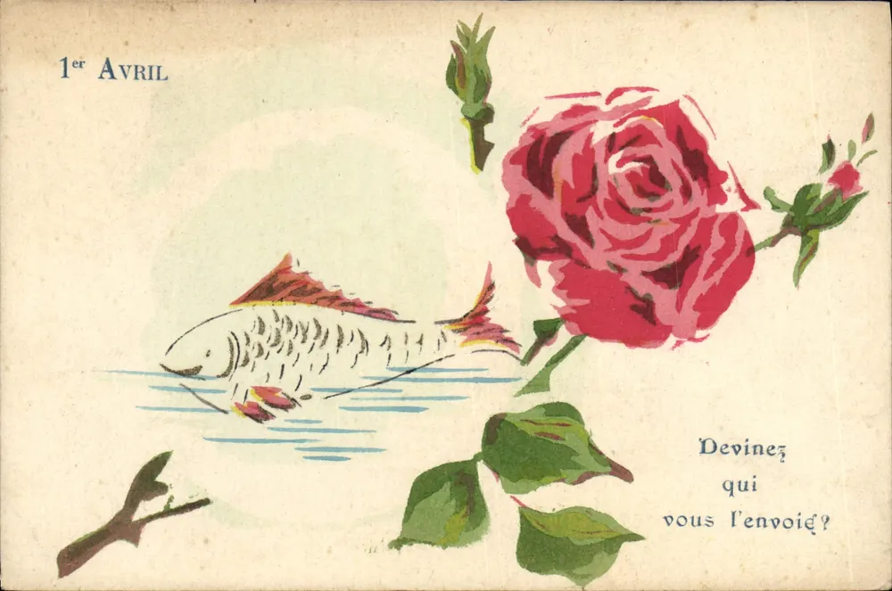 Fisch und Rose — 1er AVRIL — Verlag E.M.E. n° II - Vorderseite