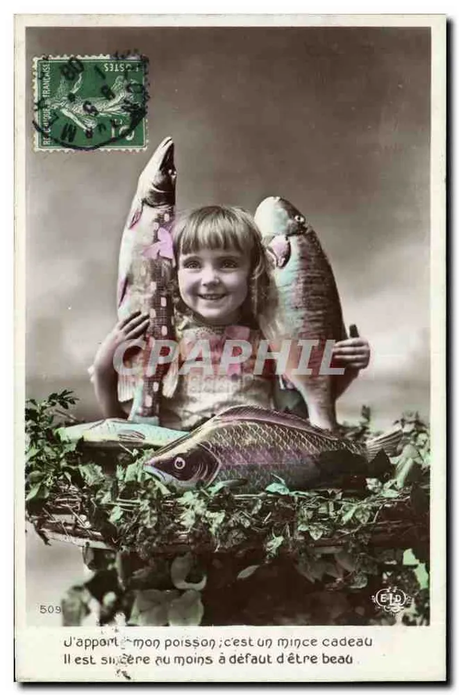 Mädchen mit Fischen — gedruckter Text — Edition EID Nr. 509 - Vorderseite