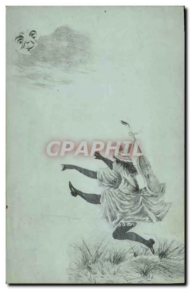 Frau springt — Fantastische Illustration — unbekannter Verlag - Vorderseite