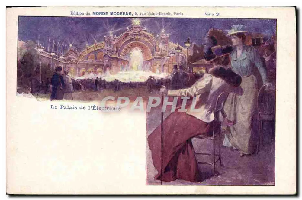 Das Palais der Elektrizität — Weltausstellung 1889 — Ausgabe von MONDE MODERNE, Serie 3 - Vorderseite