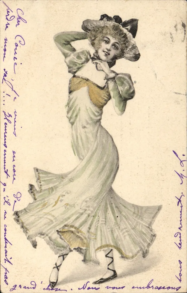 Tänzerin in grüner Robe — Verlagsserie 1988 — Vichy - Vorderseite