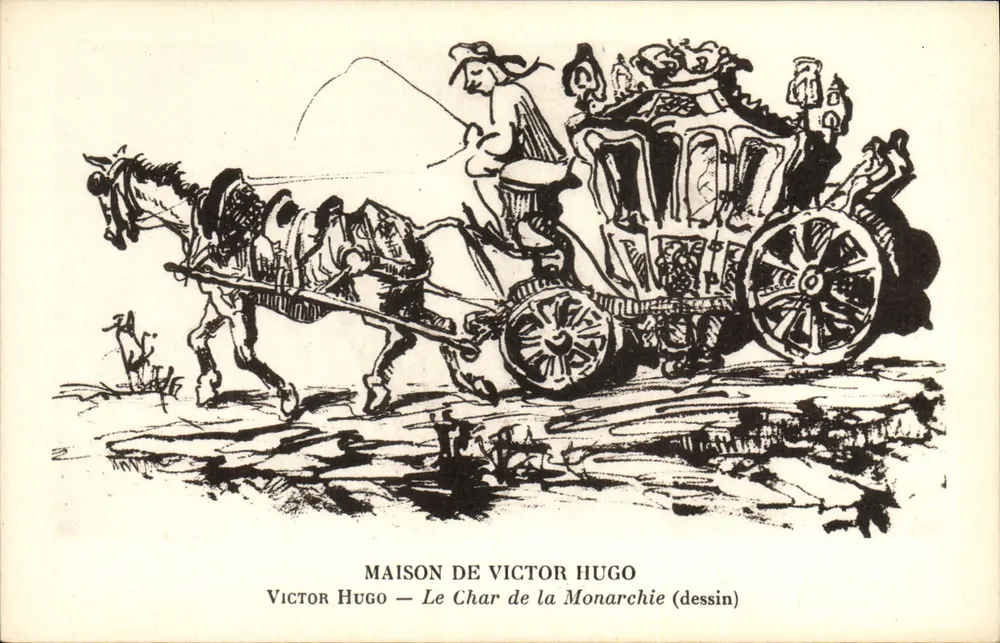 O Carro da Monarquia — desenho de Victor Hugo — Casa de Victor Hugo - Frente