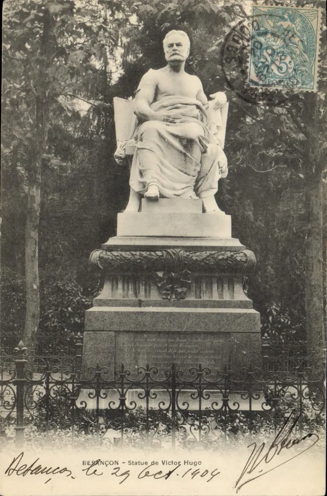 BESANÇON - Estátua de Victor Hugo — editor desconhecido, número de série não visível - Frente