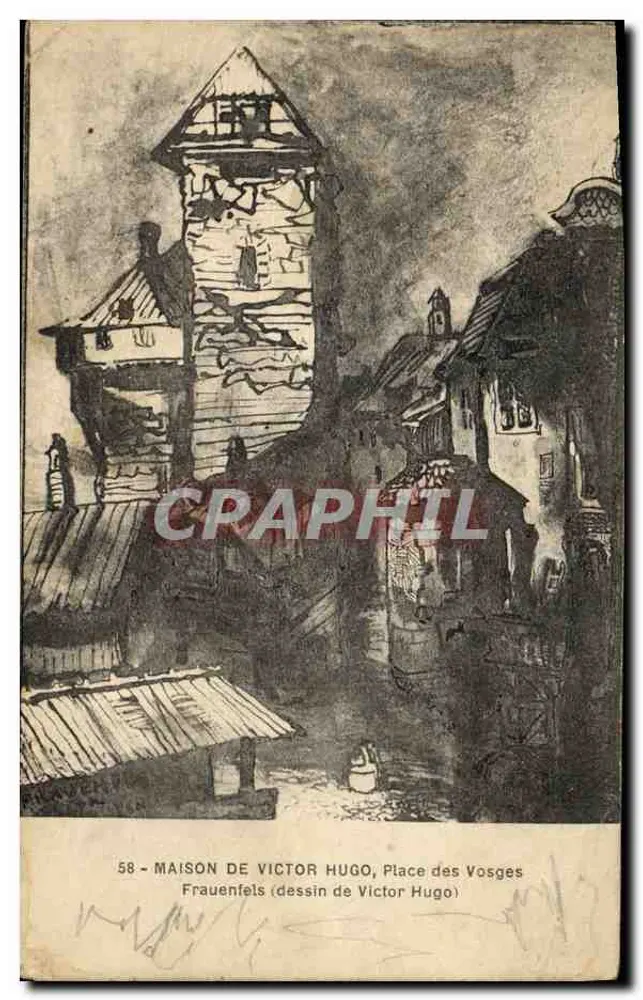 Casa de Victor Hugo, Place des Vosges — Frauenfels (desenho de Victor Hugo) — n° 58 - Frente