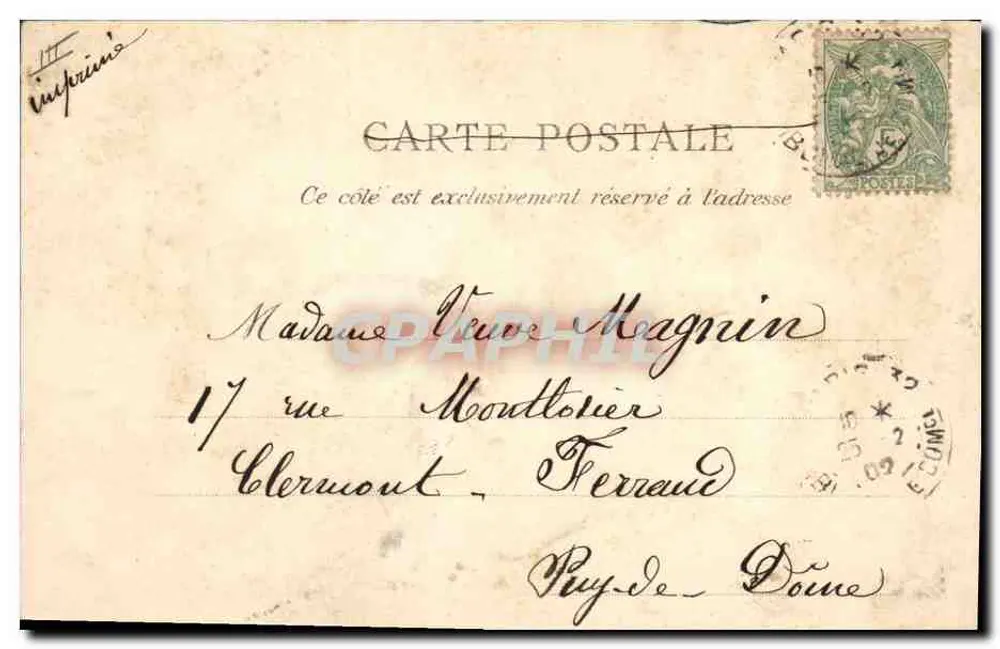 Souvenir du centenaire de Victor Hugo — portrait par E. Mesplès — éditeur L. Drunco - Verso