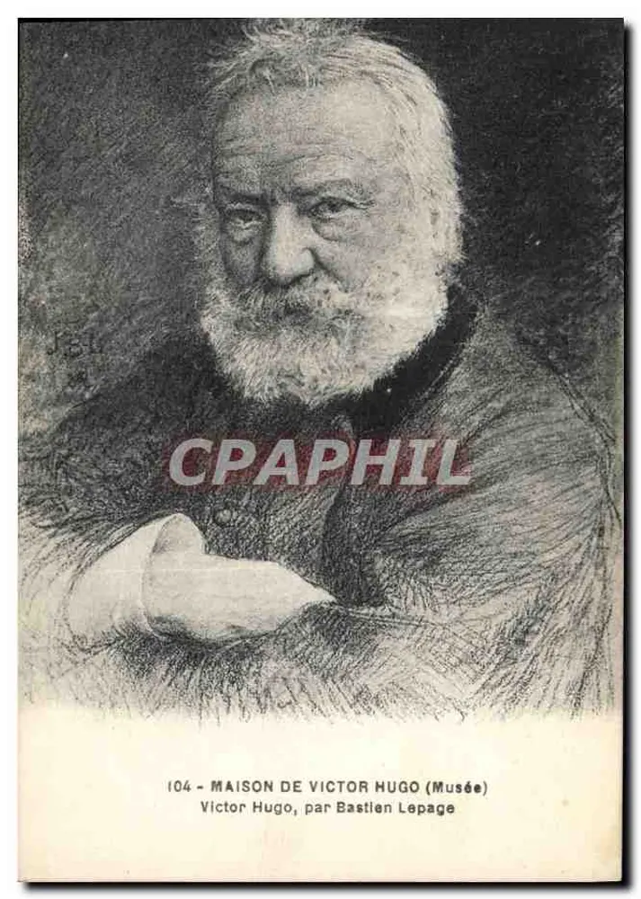 Victor Hugo — Retrato — por Bastien Lepage (série 104) - Frente