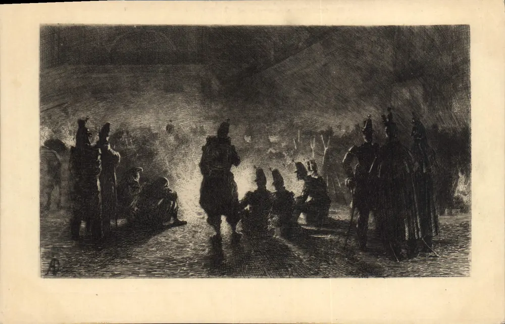 Cena noturna com soldados — História de um Crime — Edição Nacional das Obras de Victor Hugo - Frente