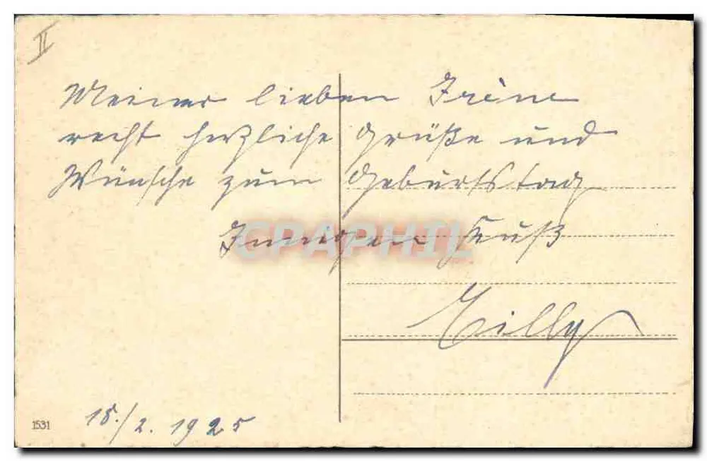 Mohnblumenstrauß — Illustration — unbekannter Verlag, Nr. 1531 - Rückseite