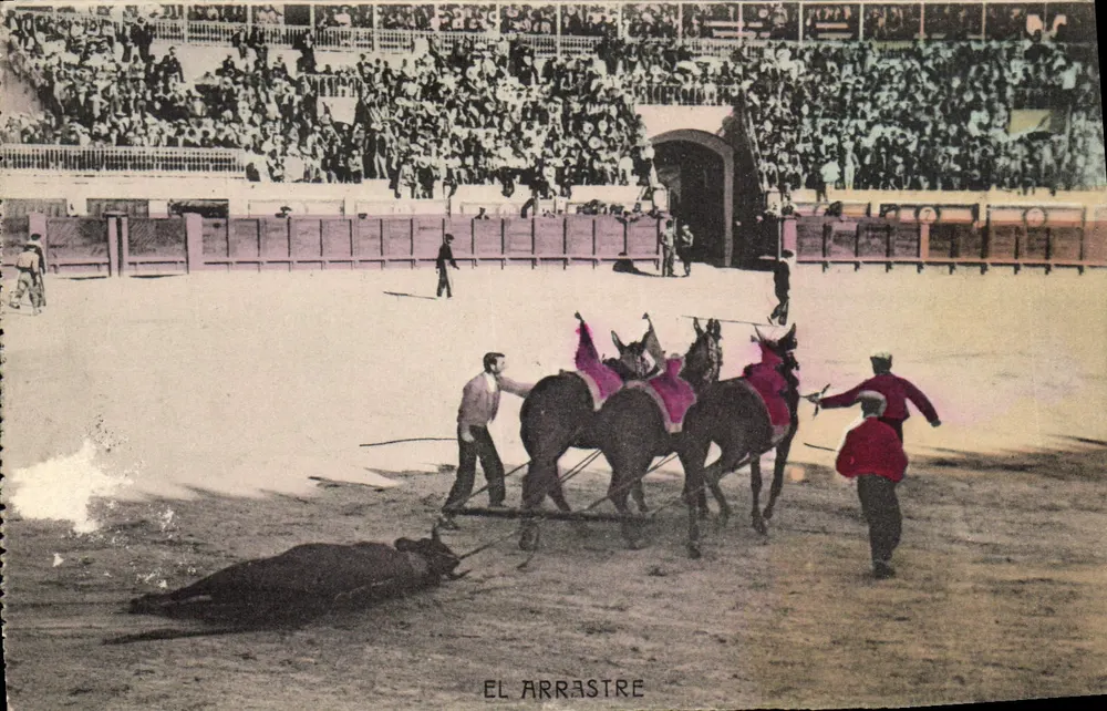 El Arrastre — spectacle de taureau tiré par des chevaux — éditeur non visible - Voorkant