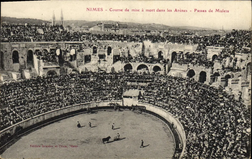 NIMES - Todesspiel in den Arenen - Muleta-Pässe - Vorderseite