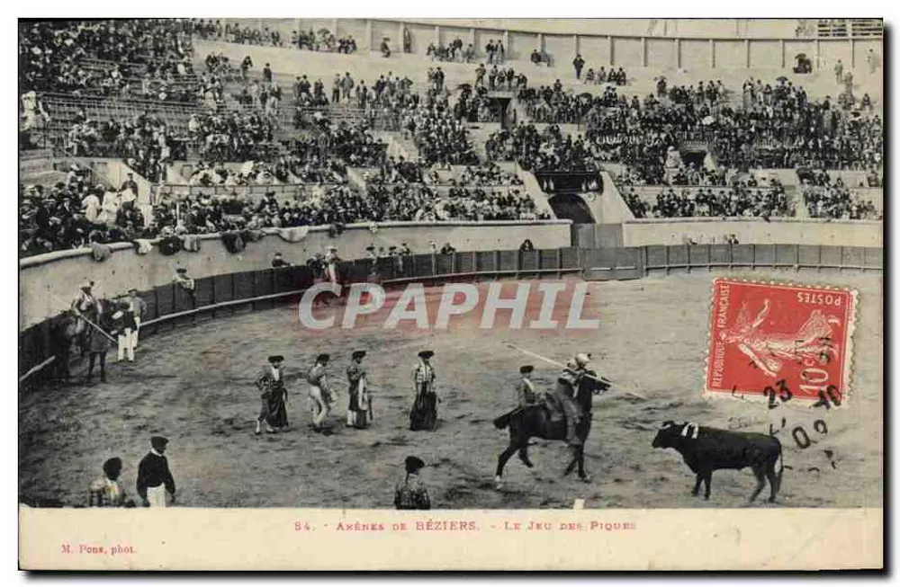 Arenen von Béziers — Le Jiu des Piques — M. Pons, phot. n°84 - Vorderseite