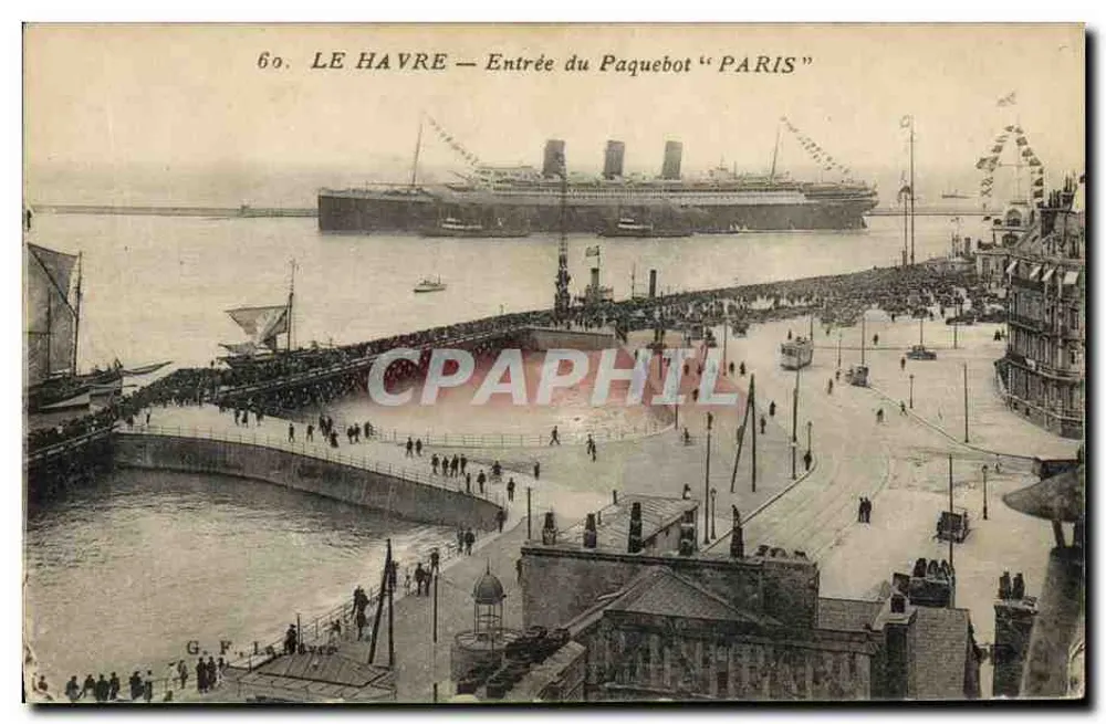Le Havre — Einlass des Dampfschiffes "Paris" — G.F.I. n°60 - Vorderseite