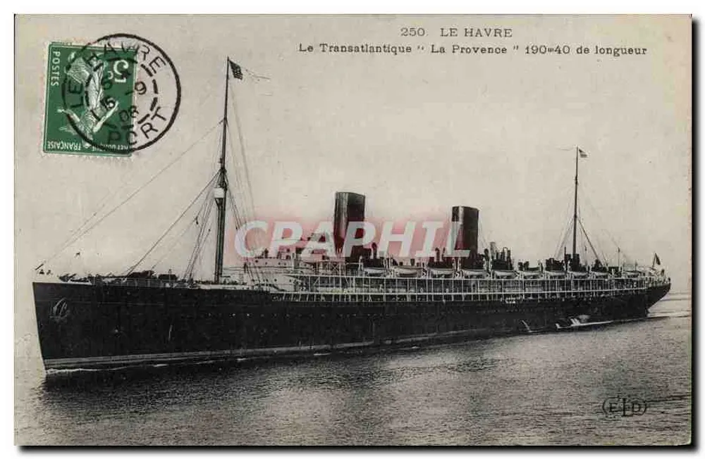 Der Transatlantiker "La Provence" — 1900-40 Fuß lang — Verlag ELD, Nr. 250 - Vorderseite