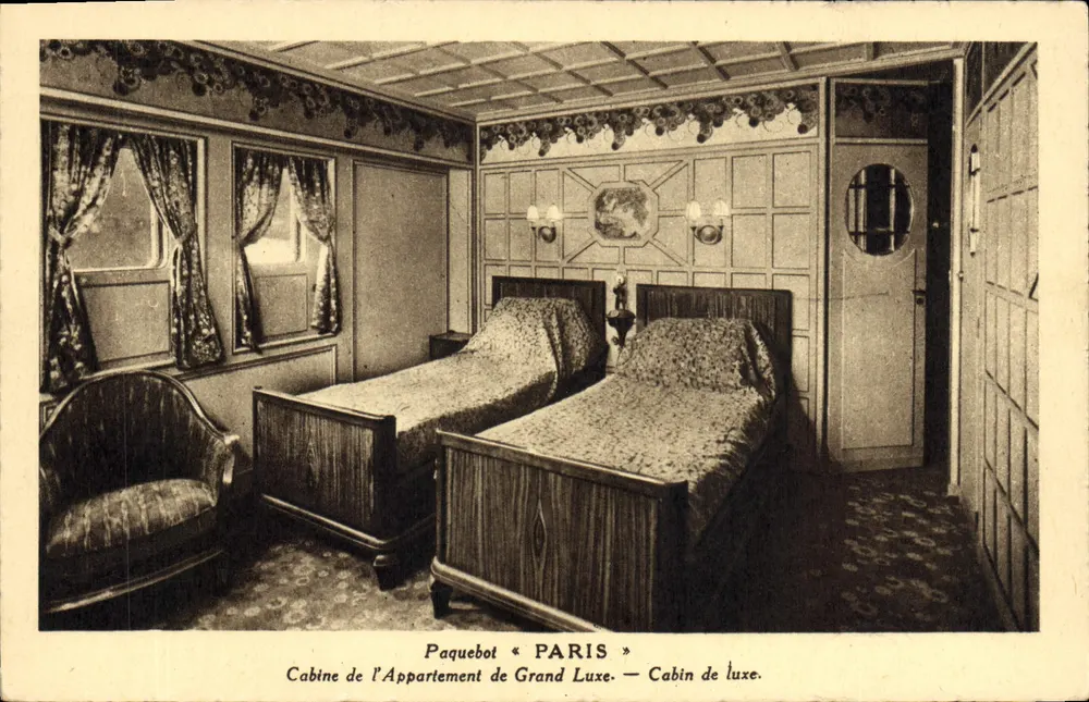 Kabine des Apartments Grand Luxe — Dampfschiff « PARIS » — Cie Générale Transatlantique - Vorderseite