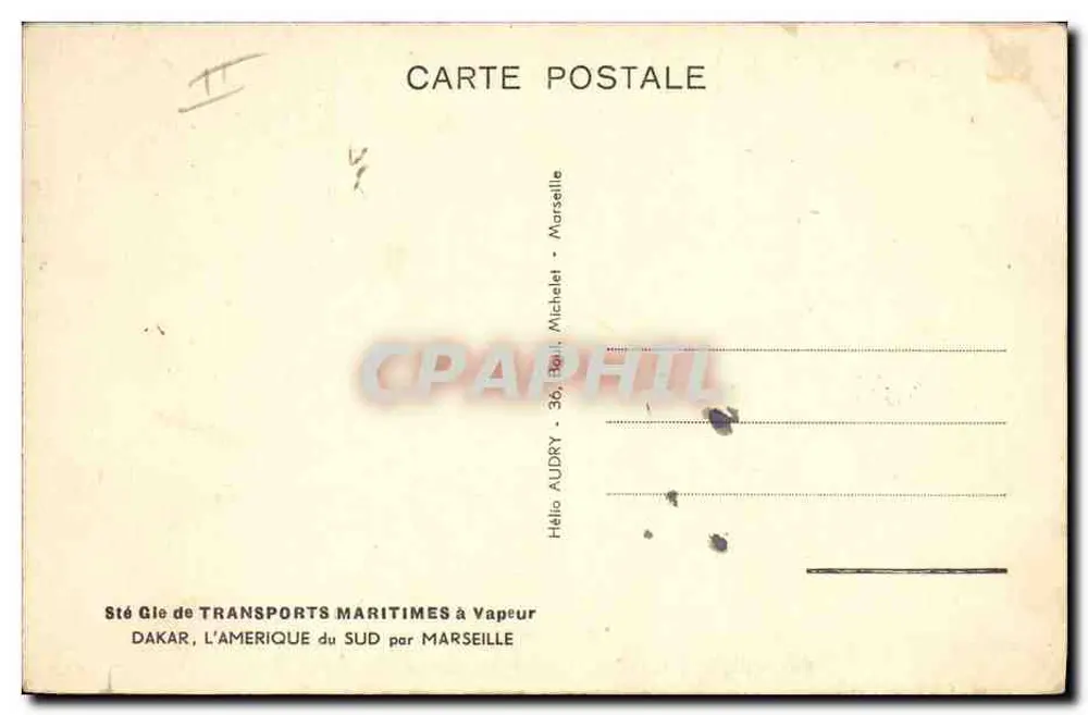 Le paquebot "Provence" — (20.000 t.) — S.G.T.M. — Mise en service : Mars 1951 - Verso