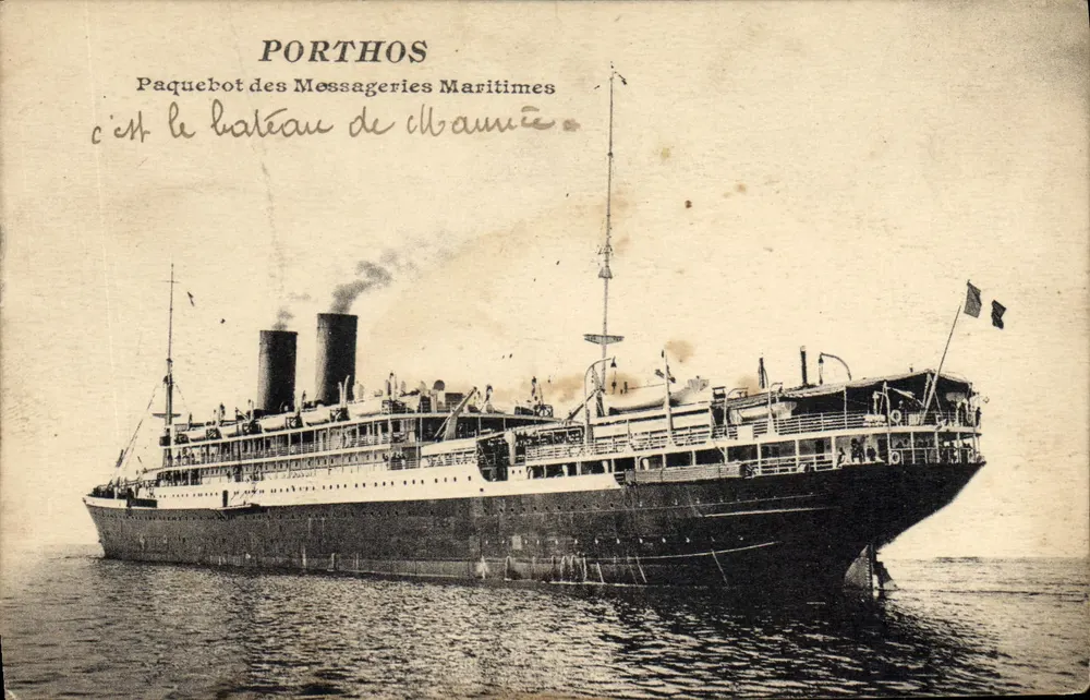 Porthos — Dampfer der Messageries Maritimes — unbekannter Verlag, Seriennummer nicht sichtbar - Vorderseite