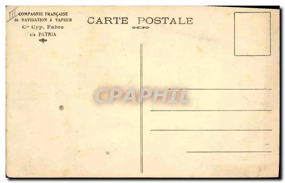 Der Dampfer Patria — Französische Dampfschifffahrts-Gesellschaft — Verlag Cyp. Fabre - Rückseite