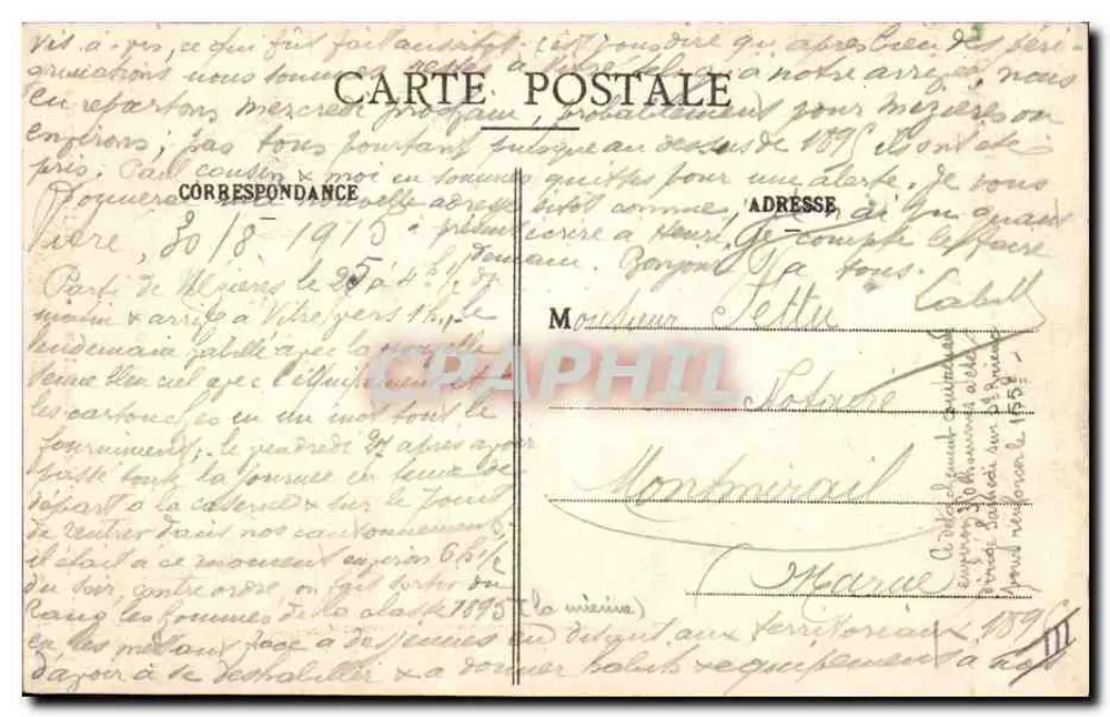 Ao redor dos Lits-Clos - « Causette Matinale » — Coll. E. Hamonic, St-B. - Verso